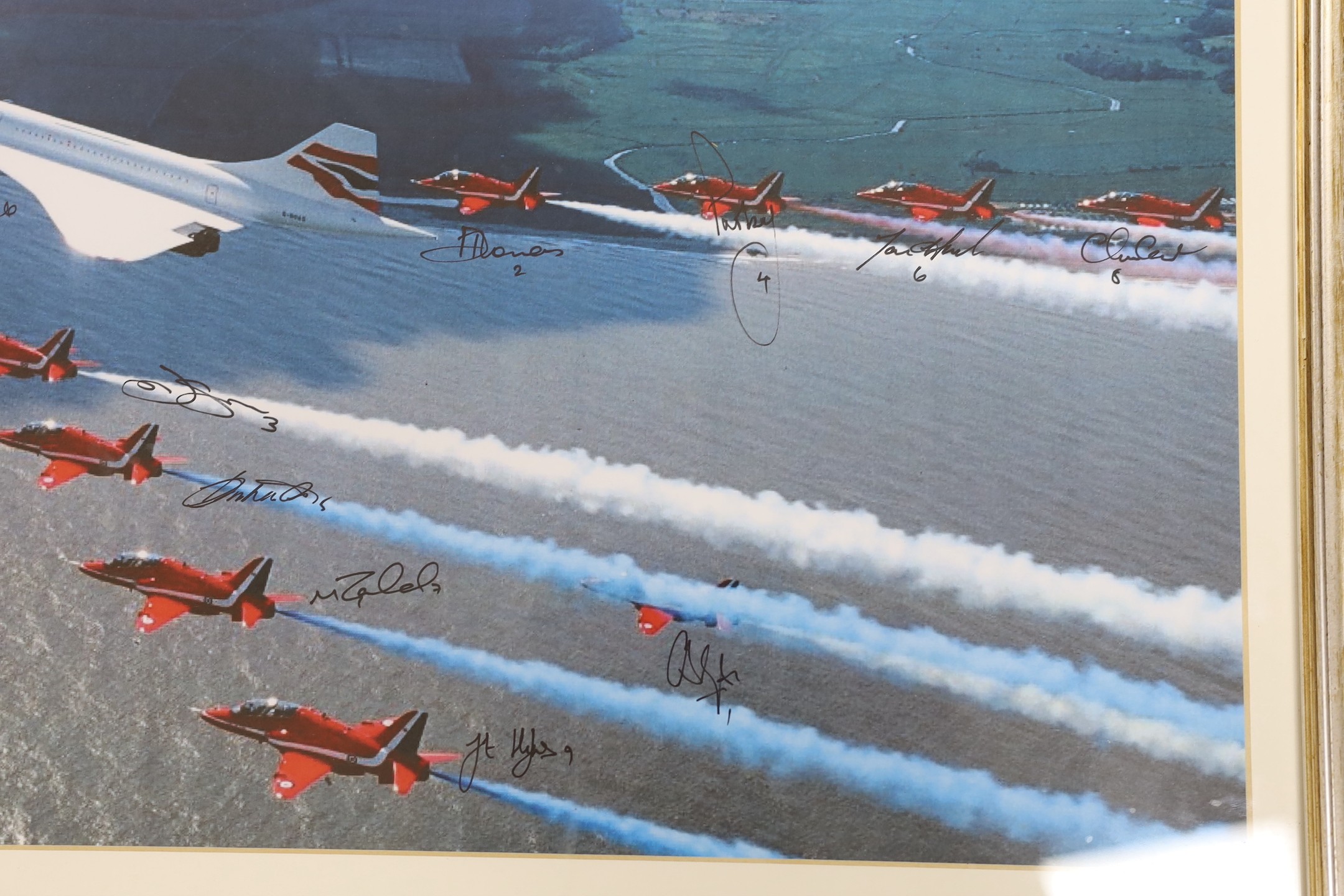 A signed Red Arrows print, framed